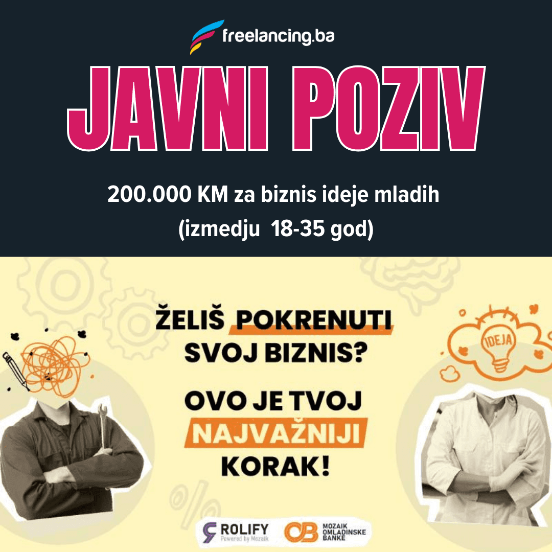 JAVNI POZIV: 200.000KM za biznis ideje mladih