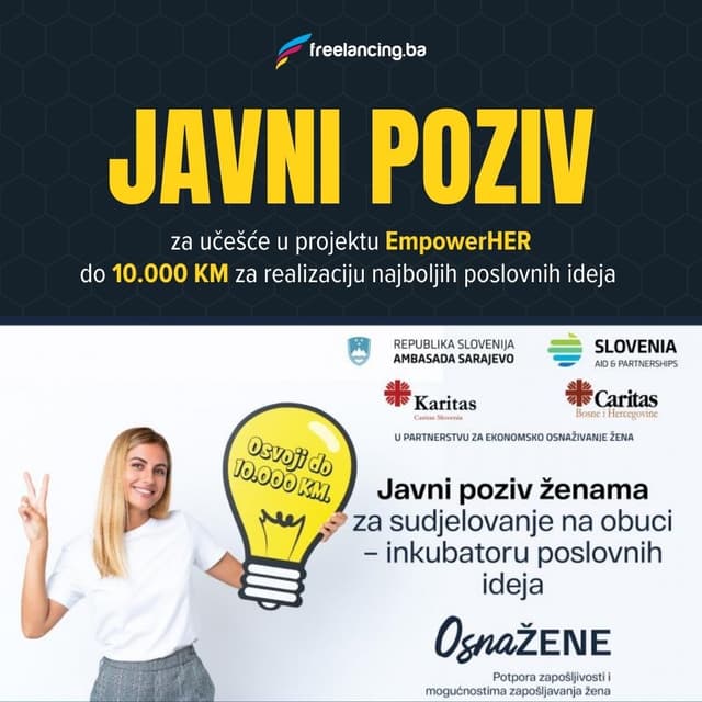 Javni poziv ženama - do 10.000KM za najbolje biznis ideje