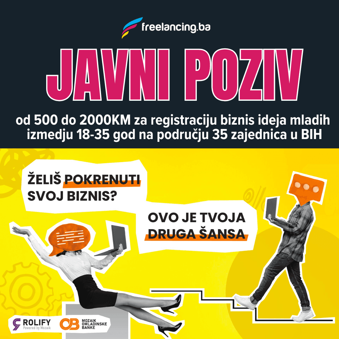 DRUGI JAVNI POZIV: Bespovratna sredstva za registraciju biznis ideja mladih od 18-35 godina